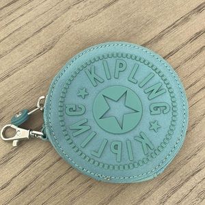Kipling teal circular pouch